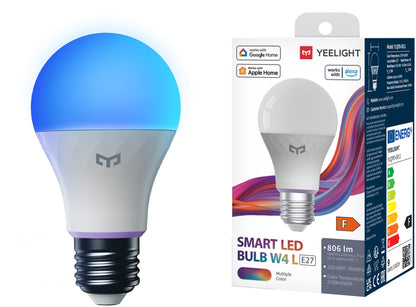 Yeelight W4 Lite LED Bulb, Wi-Fi, E27, 9W, 2700K - 6500K, 806lm, Multicolor YLQDP-0011 YLQDP-0011