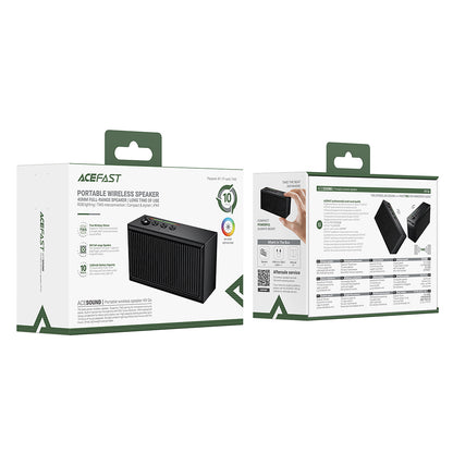 Coluna Bluetooth Acefast K9 Go, 7W, TWS, RGB, à prova de água, Preta