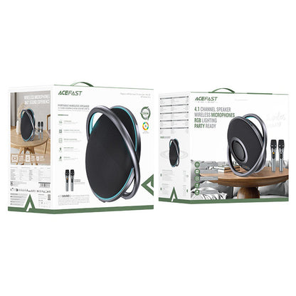 Coluna Bluetooth Acefast Karaoke K5 Max, 350W, TWS, RGB, à prova de água, Preta