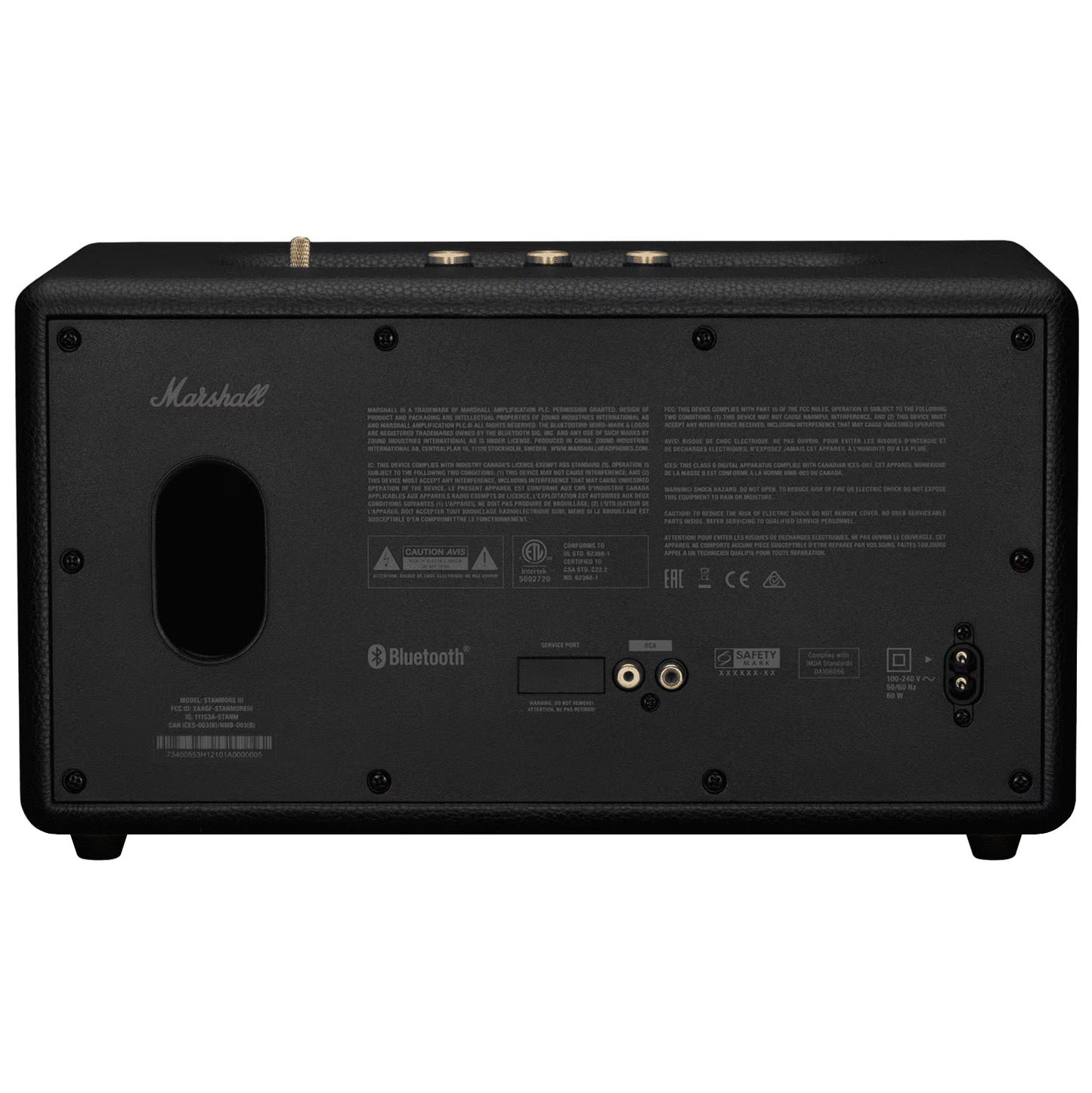 Coluna Bluetooth Marshall Stanmore III, 80W, Preta