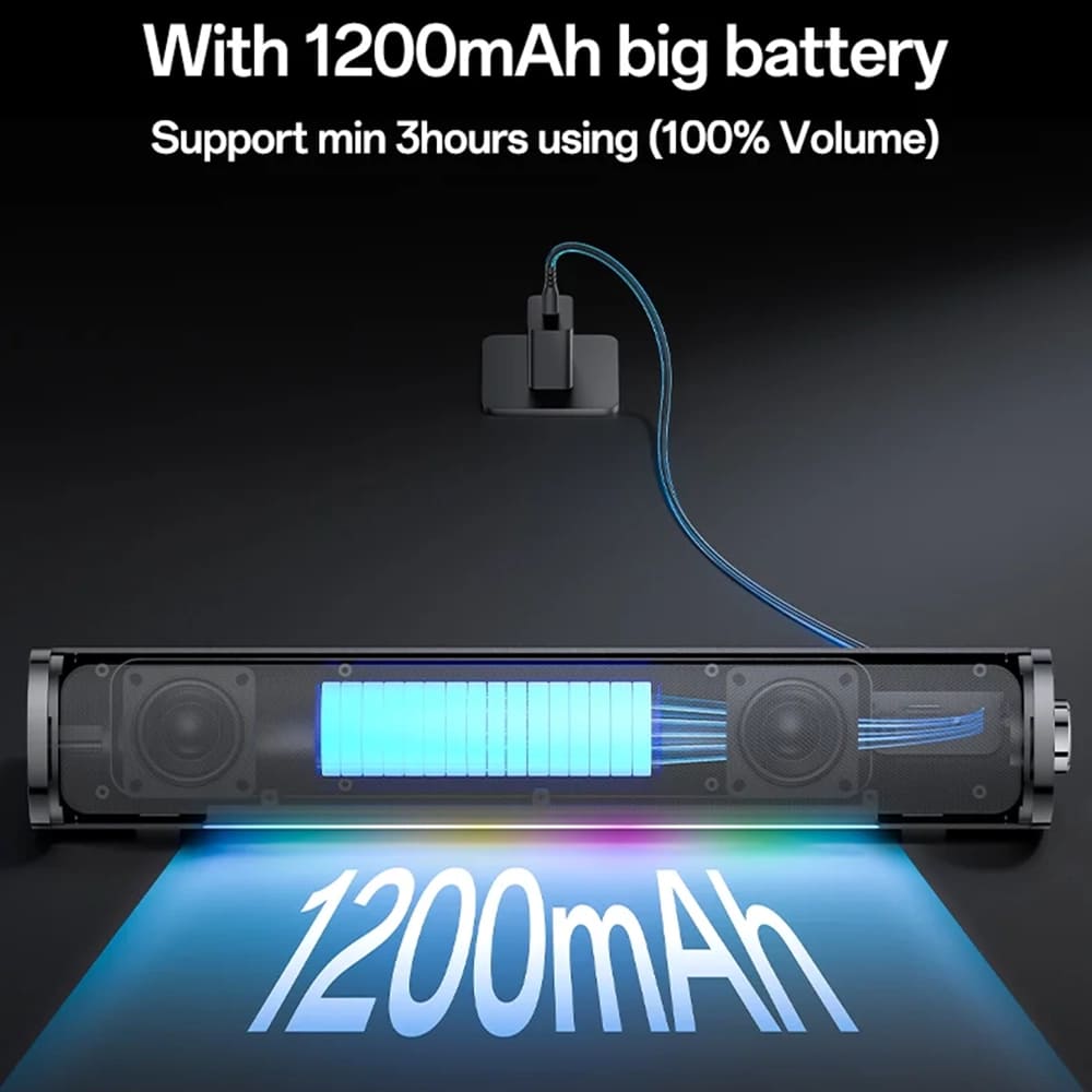 Coluna Bluetooth Yesido YSW27, 10W, RGB, Preta