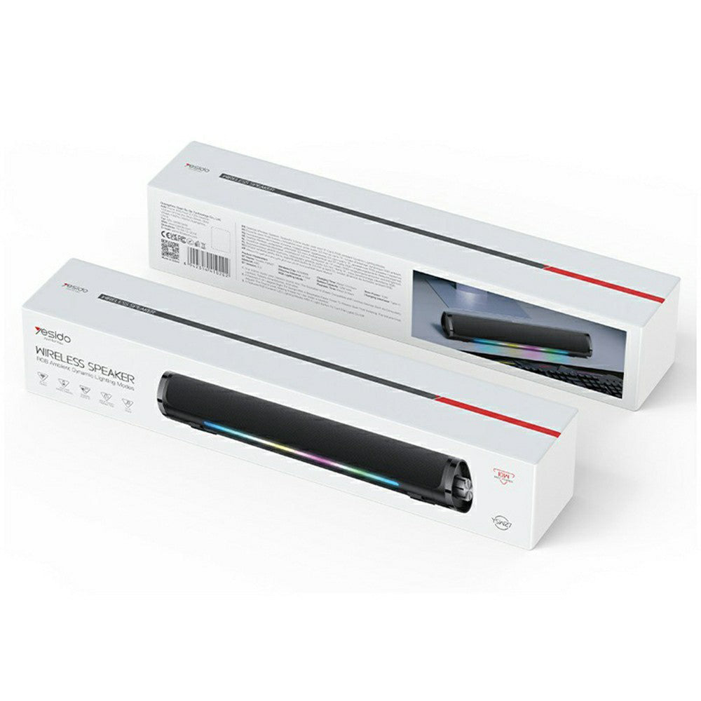 Coluna Bluetooth Yesido YSW27, 10W, RGB, Preta