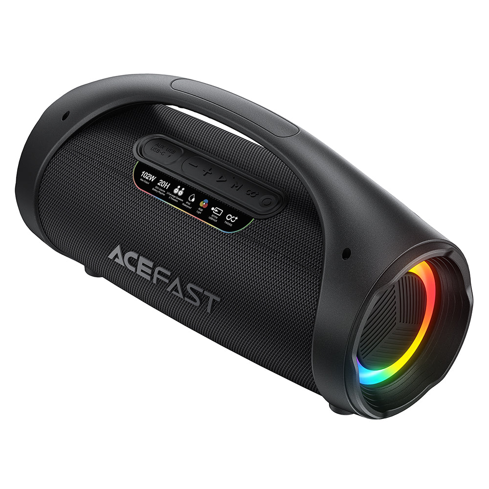 Acefast K11 Pro Portable Bluetooth Speaker, 102W, RGB, TWS, Waterproof, Black