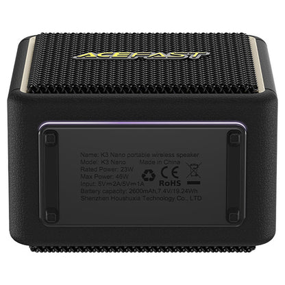 Coluna Portátil Bluetooth Acefast K3 Nano, 1 x 30W - 1 x 16W, RGB, à Prova de Água, Preta