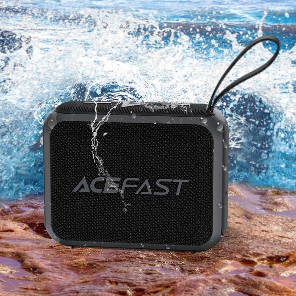 Coluna Portátil Bluetooth Acefast K4 Go, 5W, à Prova de Água, Preta