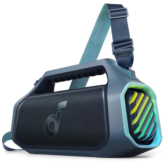 Coluna Portátil Bluetooth Anker SoundCore Boom 2 Plus, 140W, TWS, RGB, à prova de água, Azul A3134031