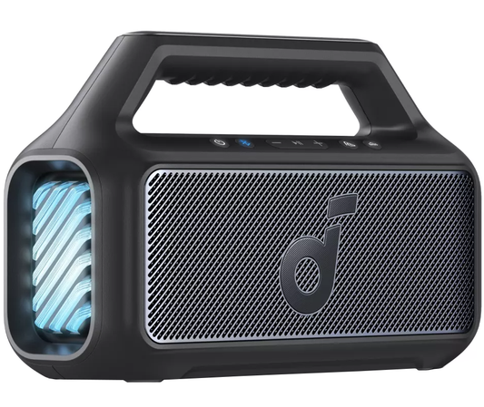 Coluna Portátil Bluetooth Anker SoundCore Boom 2 Nova Versão, 80W, TWS, RGB, À Prova de Água, Preta A3138012