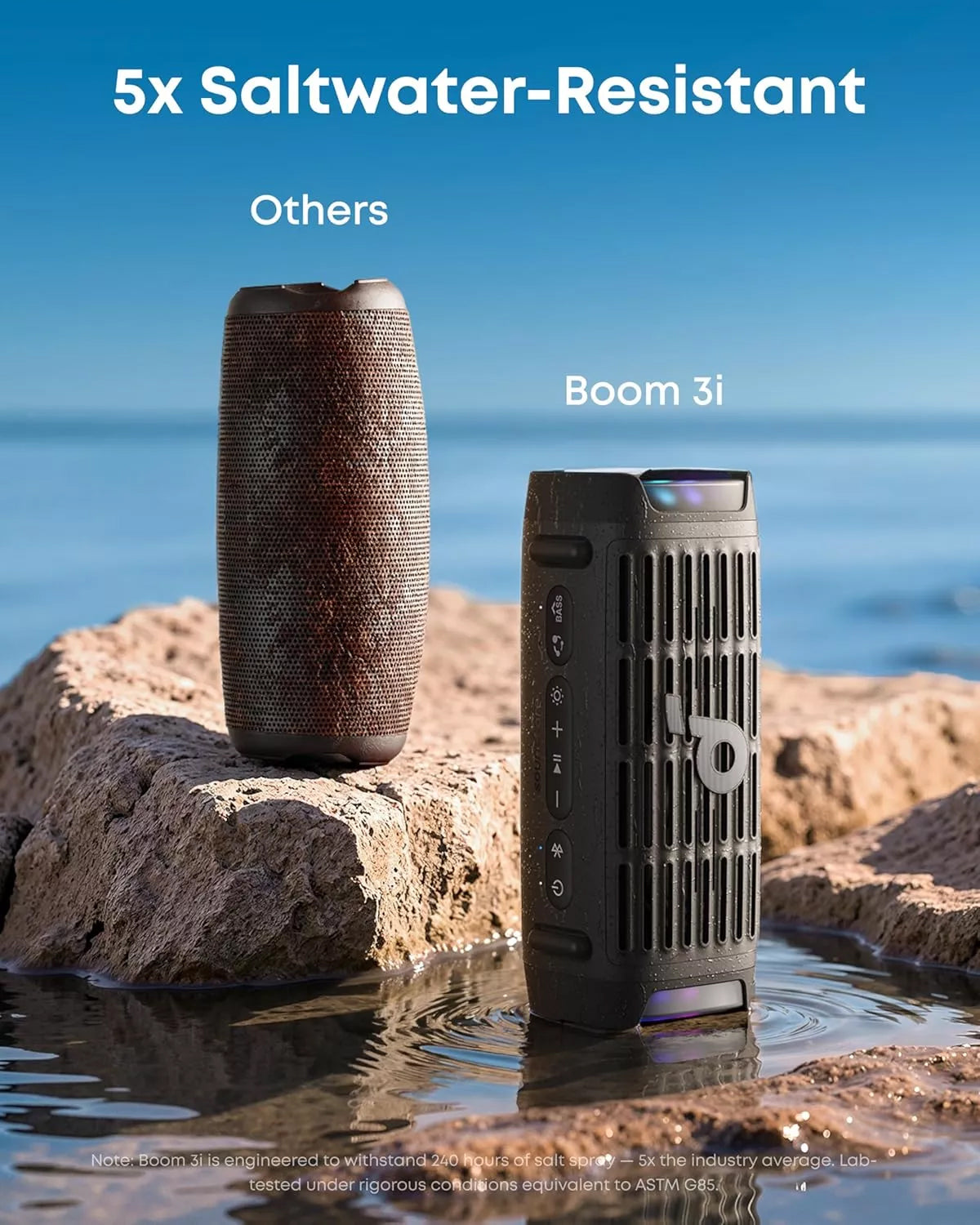 Coluna Portátil Bluetooth Anker SoundCore Boom 3i, 50W, RGB, à prova de água, Preta D5100010