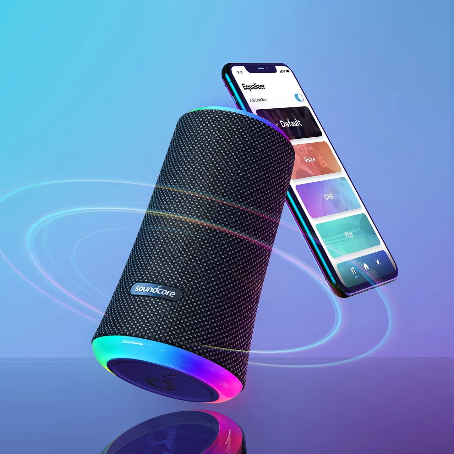 Altifalante Bluetooth portátil Anker SoundCore Flare 2, 20 W, RGB, à prova de água, preto A3165G11 