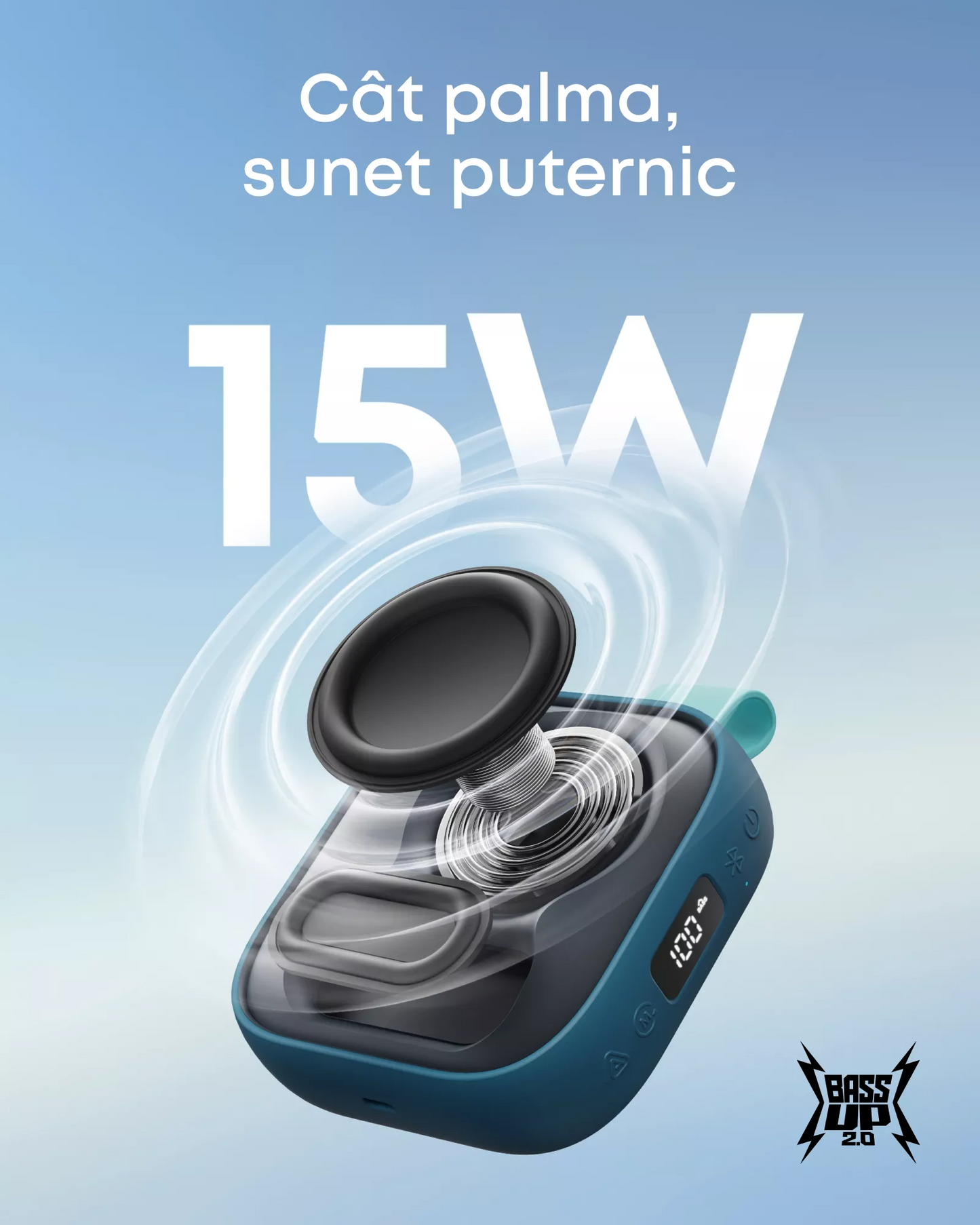 Coluna Portátil Bluetooth Anker SoundCore Boom Go 3i, 15W, TWS, RGB, À Prova de Água, Azul D5103030