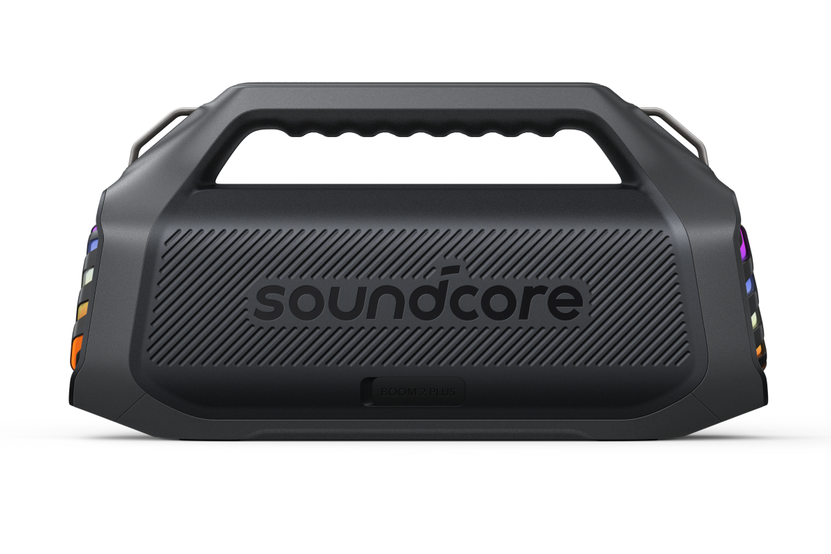 Coluna Portátil Bluetooth Anker SoundCore Boom 2 Plus Nova Versão, 140W, TWS, RGB, À Prova de Água, Preta A3134012