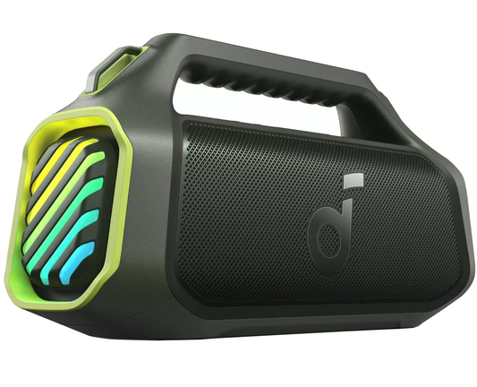 Coluna Portátil Bluetooth Anker SoundCore Boom 2 Plus Nova Versão, 140W, TWS, RGB, À Prova de Água, Verde A3134062