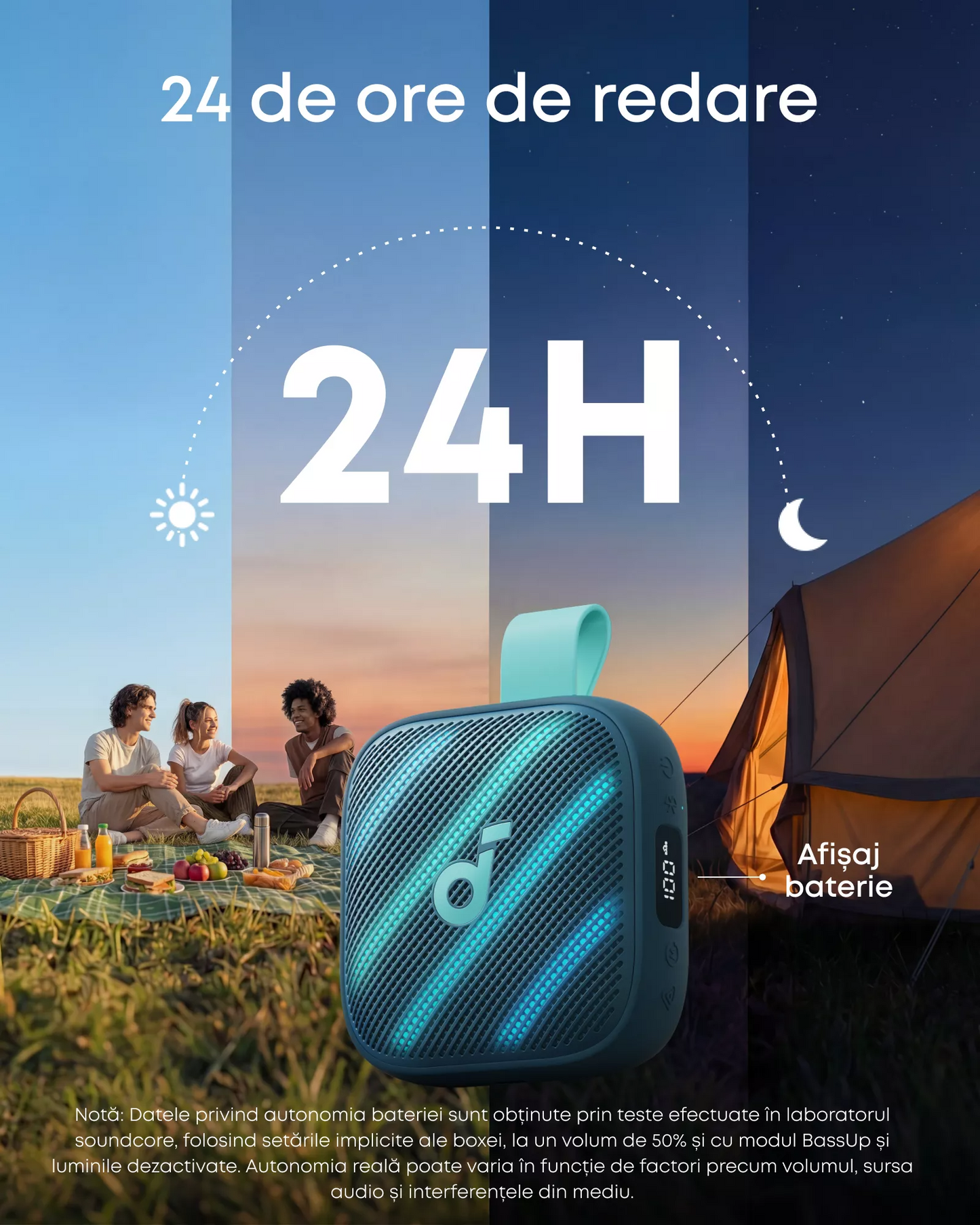 Coluna Portátil Bluetooth Anker SoundCore Boom Go 3i, 15W, TWS, RGB, À Prova de Água, Azul D5103030