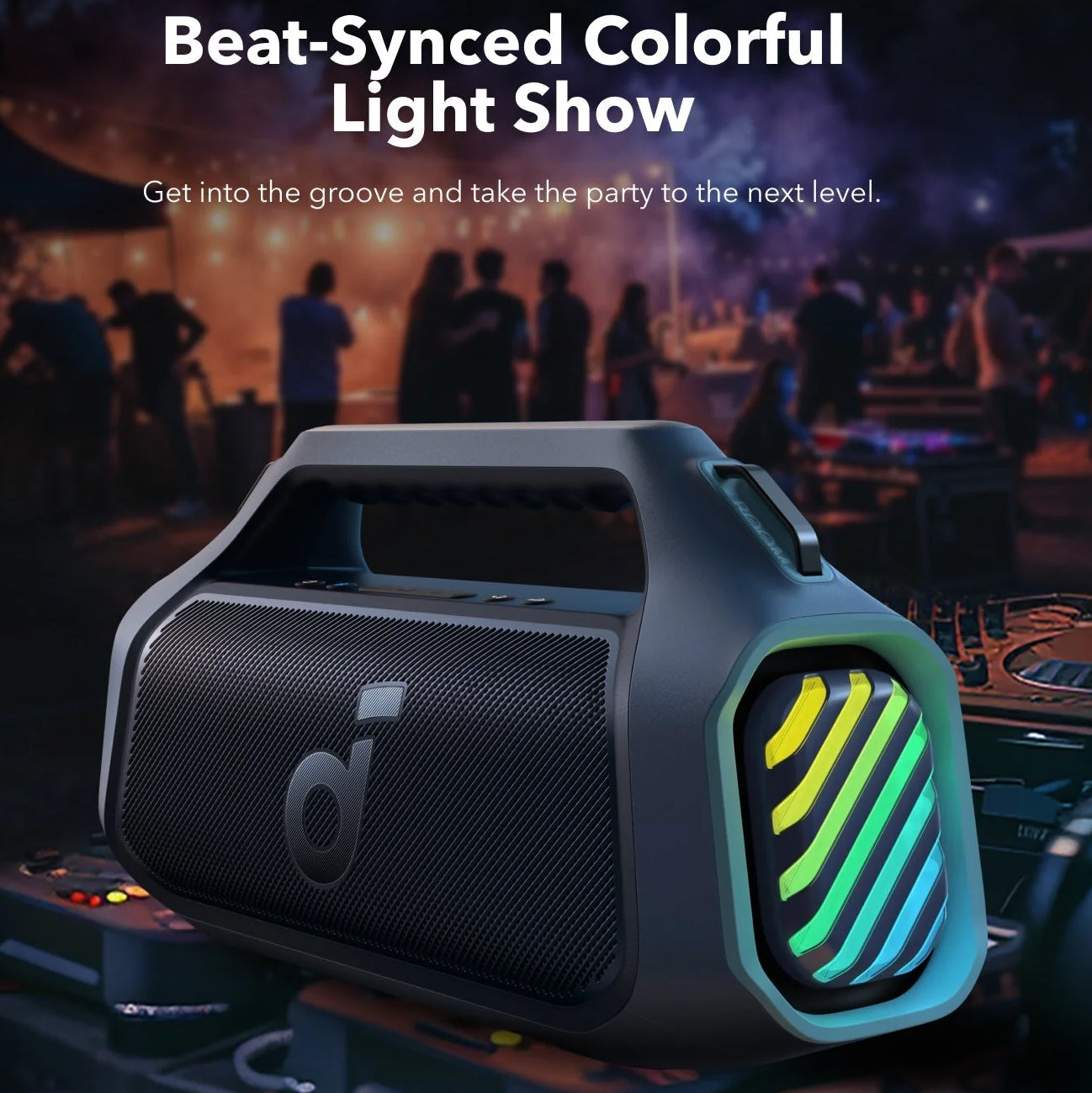 Altifalante portátil Bluetooth Anker Soundcore Boom 2 Plus, 140 W, RGB, à prova de água, azul A3134031 