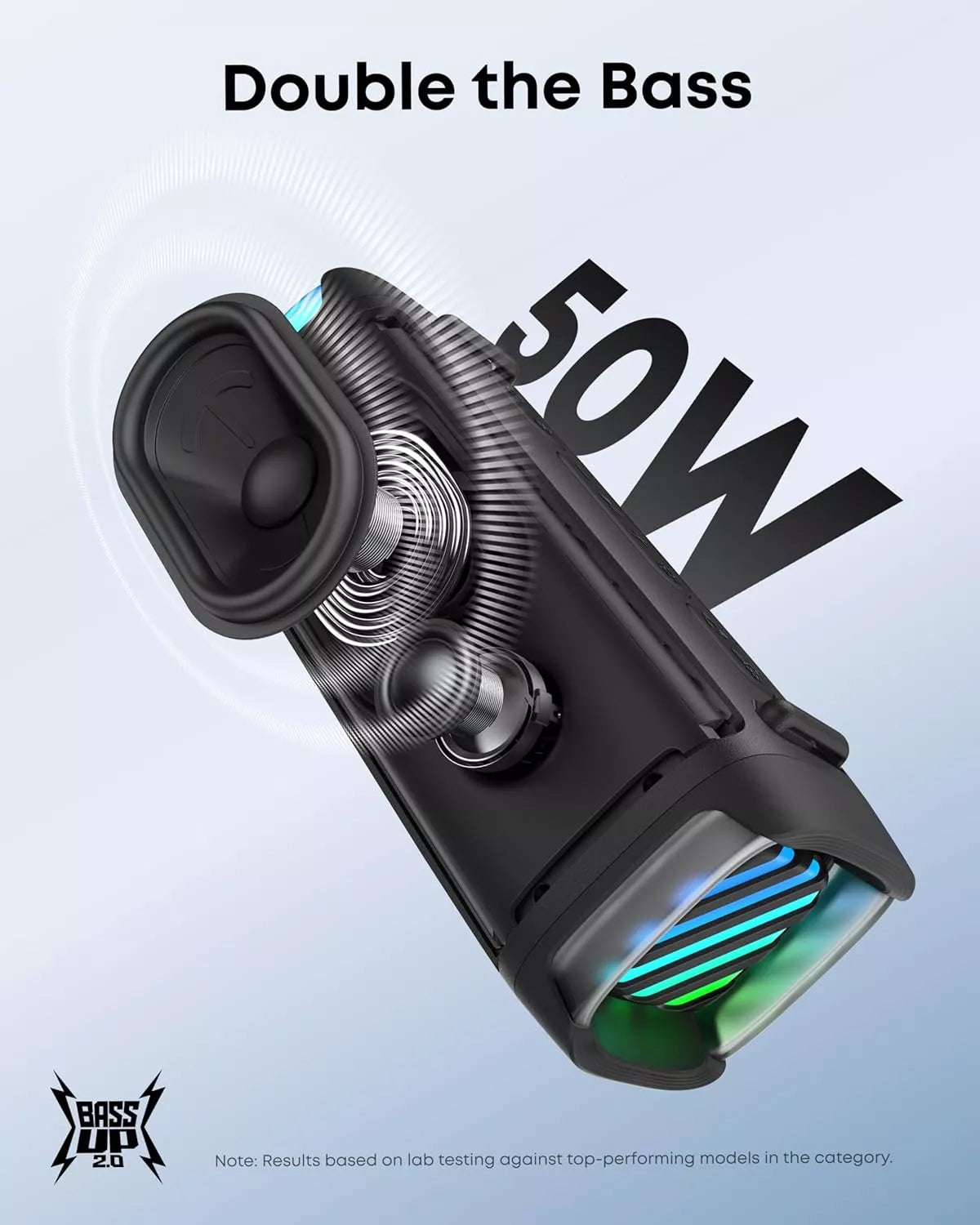 Coluna Portátil Bluetooth Anker SoundCore Boom 3i, 50W, RGB, à prova de água, Preta D5100010