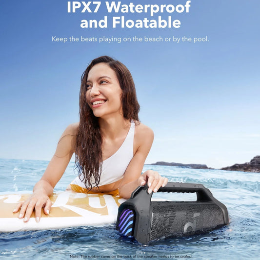 Coluna Portátil Bluetooth Anker SoundCore Boom 2 Plus, 140W, TWS, RGB, à prova de água, Preta A3134011