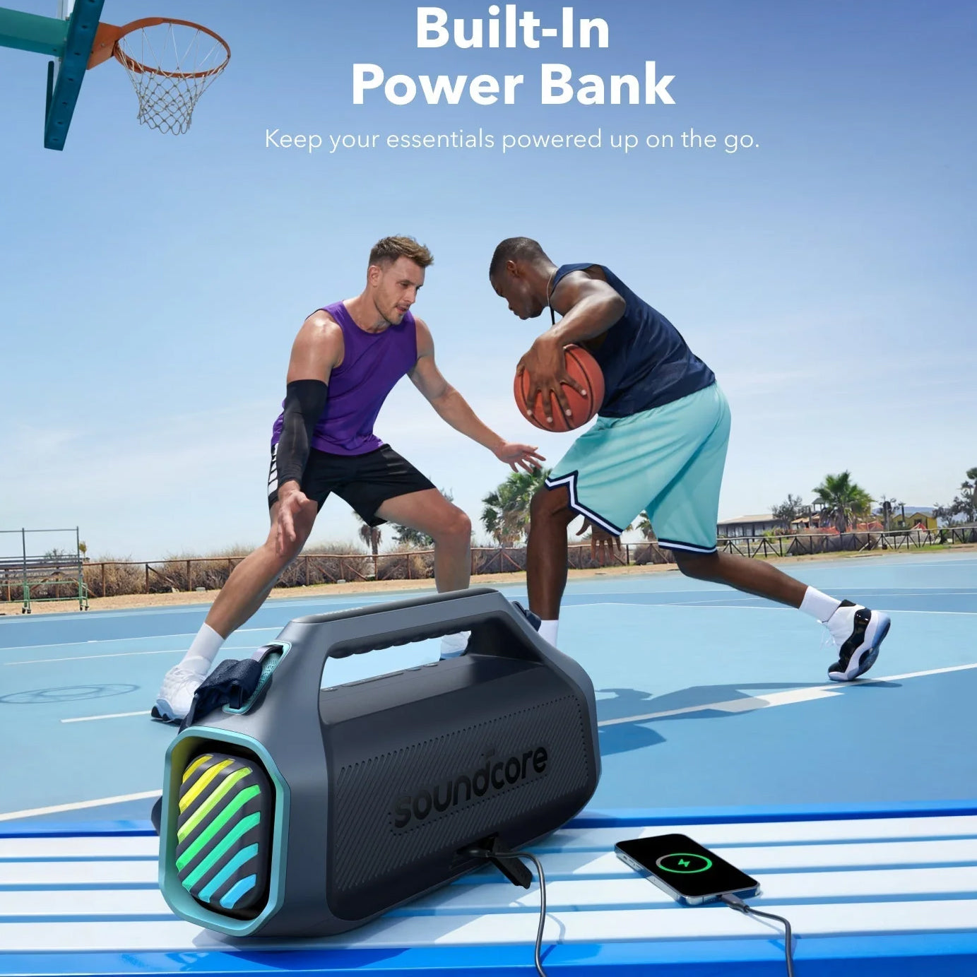 Altifalante portátil Bluetooth Anker Soundcore Boom 2 Plus, 140 W, RGB, à prova de água, azul A3134031 