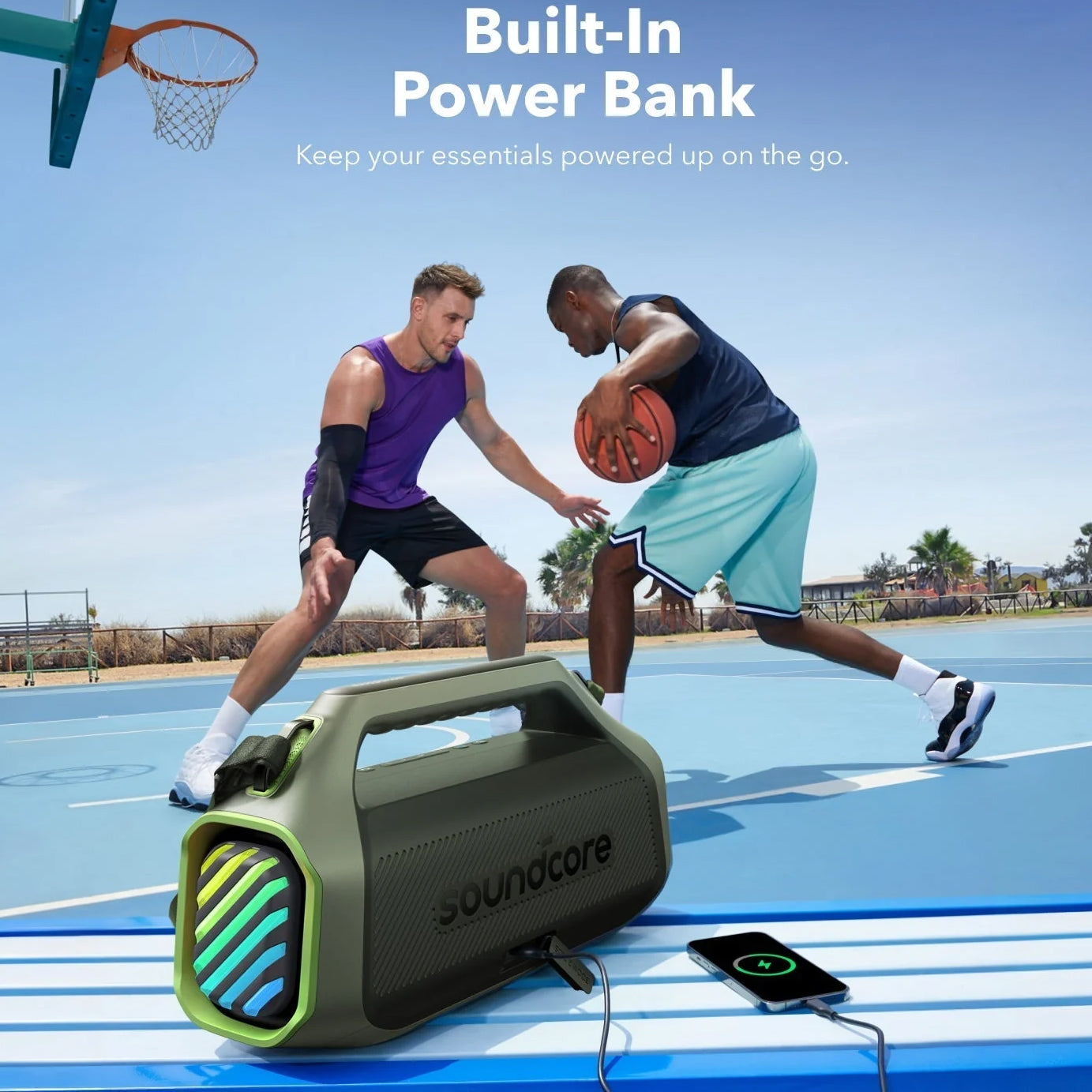 Altifalante Bluetooth portátil Anker Soundcore Boom 2 Plus, 140 W, RGB, à prova de água, verde A3134061 