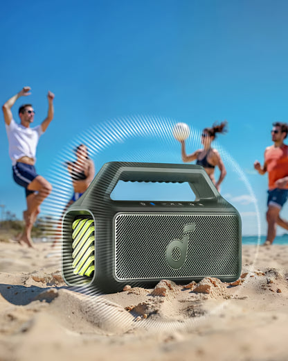 Coluna Portátil Bluetooth Anker SoundCore Boom 2 Nova Versão, 80W, TWS, RGB, À Prova de Água, Verde A3138062