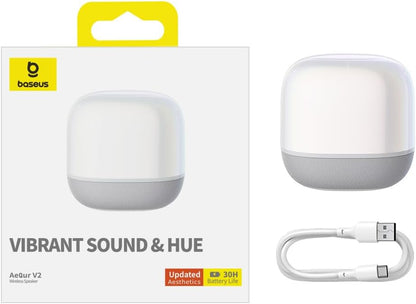 Altifalante Bluetooth portátil Baseus AeQur V2, branco 