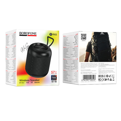 Coluna Portátil Bluetooth Borofone BR102 Gratificado, 5W, TWS, Preta