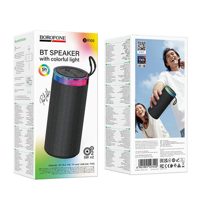 Coluna Portátil Bluetooth Borofone BR105 Loud, 10W, TWS, RGB, Cinzento