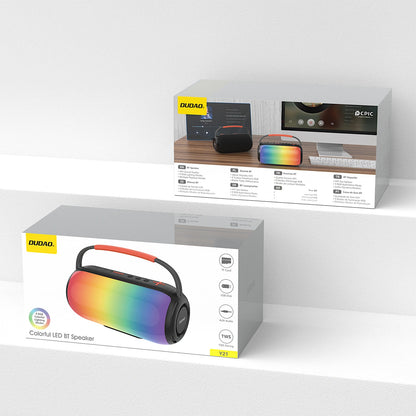 Coluna Portátil Bluetooth Dudao Y21, 2 x 5W, TWS, RGB, Preta