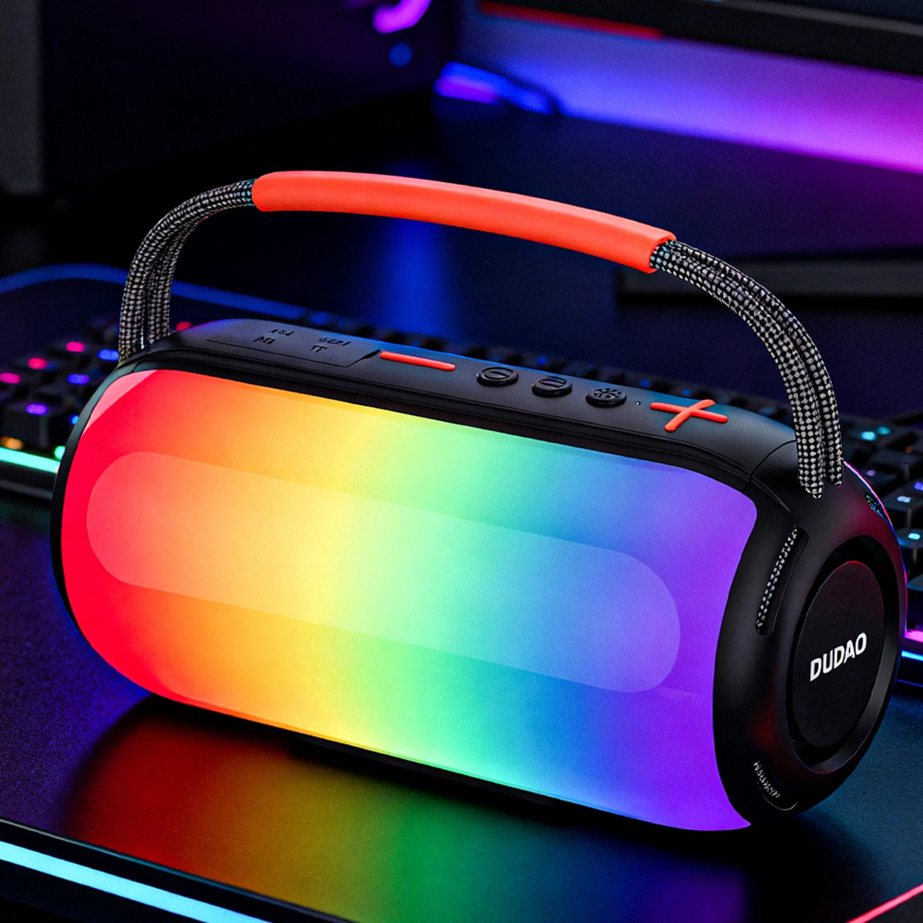 Coluna Portátil Bluetooth Dudao Y21, 2 x 5W, TWS, RGB, Preta