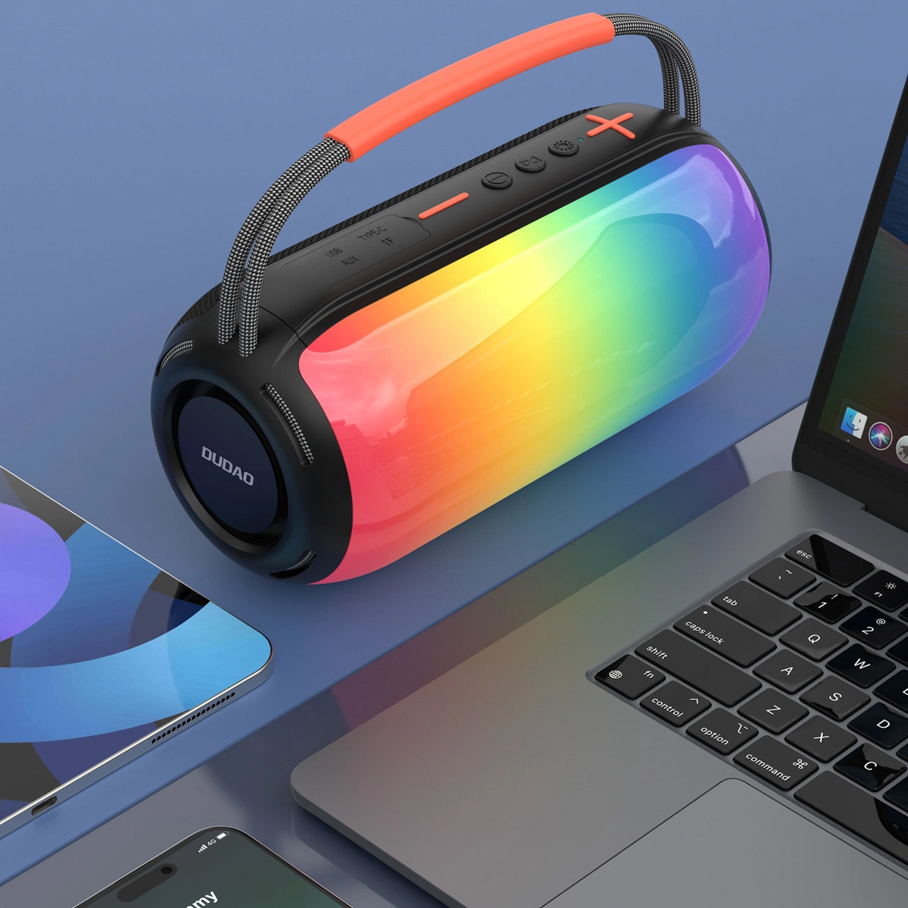 Coluna Portátil Bluetooth Dudao Y21, 2 x 5W, TWS, RGB, Preta