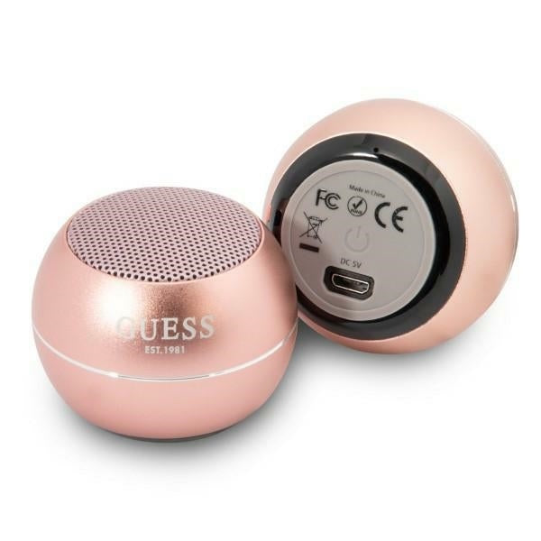 Coluna Portátil Bluetooth Guess, 3W, Rosa