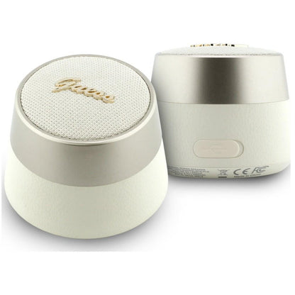 Coluna Portátil Bluetooth Guess Script Metal Logo, 5W, TWS, Dourada