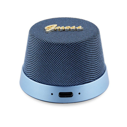Coluna Portátil Bluetooth Guess Stand Magnético Script Metal, 3W, Azul