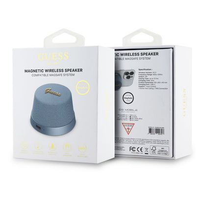 Coluna Portátil Bluetooth Guess Stand Magnético Script Metal, 3W, Azul