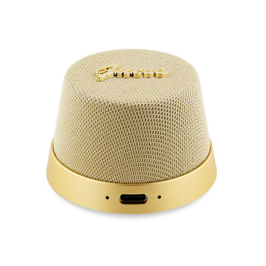 Coluna Portátil Bluetooth Guess Stand Magnético Script Metal, 3W, Dourada