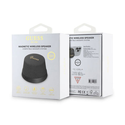 Coluna Portátil Bluetooth Guess Stand Magnético Script Metal, 3W, Preta