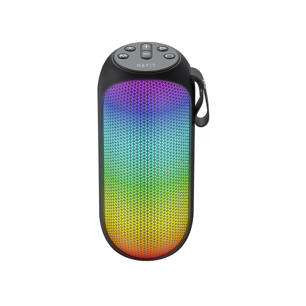 Coluna Portátil Bluetooth HAVIT SK808BT, 8W, RGB, à Prova de Água, Preta