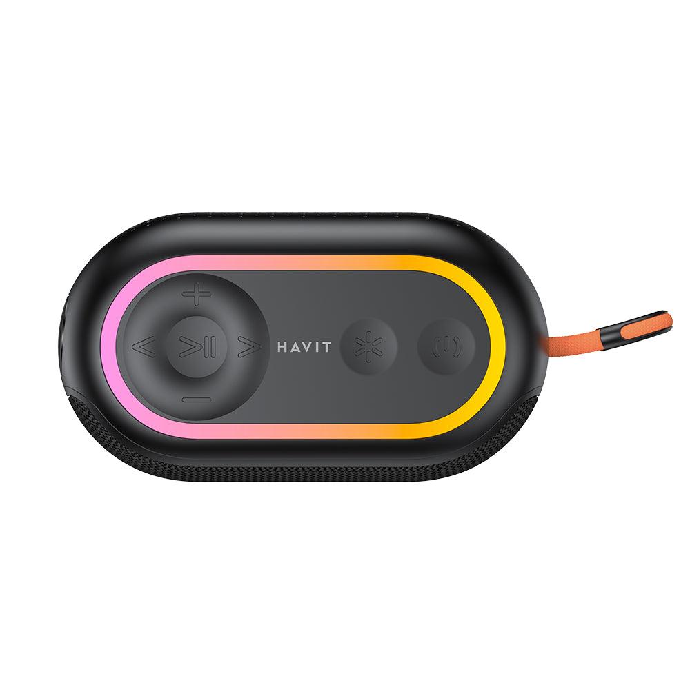 Coluna Portátil Bluetooth HAVIT SK809BT, 7W, RGB, à Prova de Água, Preta