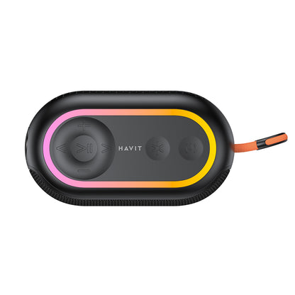Coluna Portátil Bluetooth HAVIT SK809BT, 7W, RGB, à Prova de Água, Preta