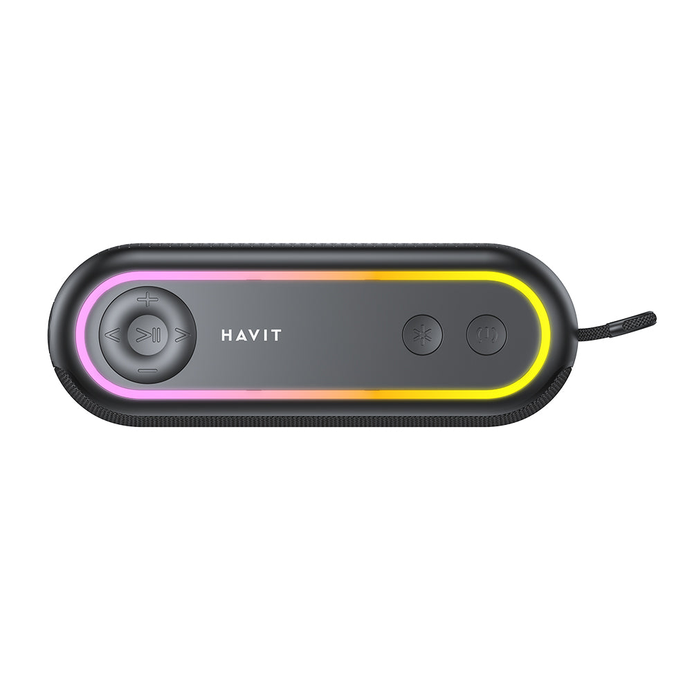 Coluna Portátil Bluetooth HAVIT SK810BT, 7W, RGB, à Prova de Água, Preta