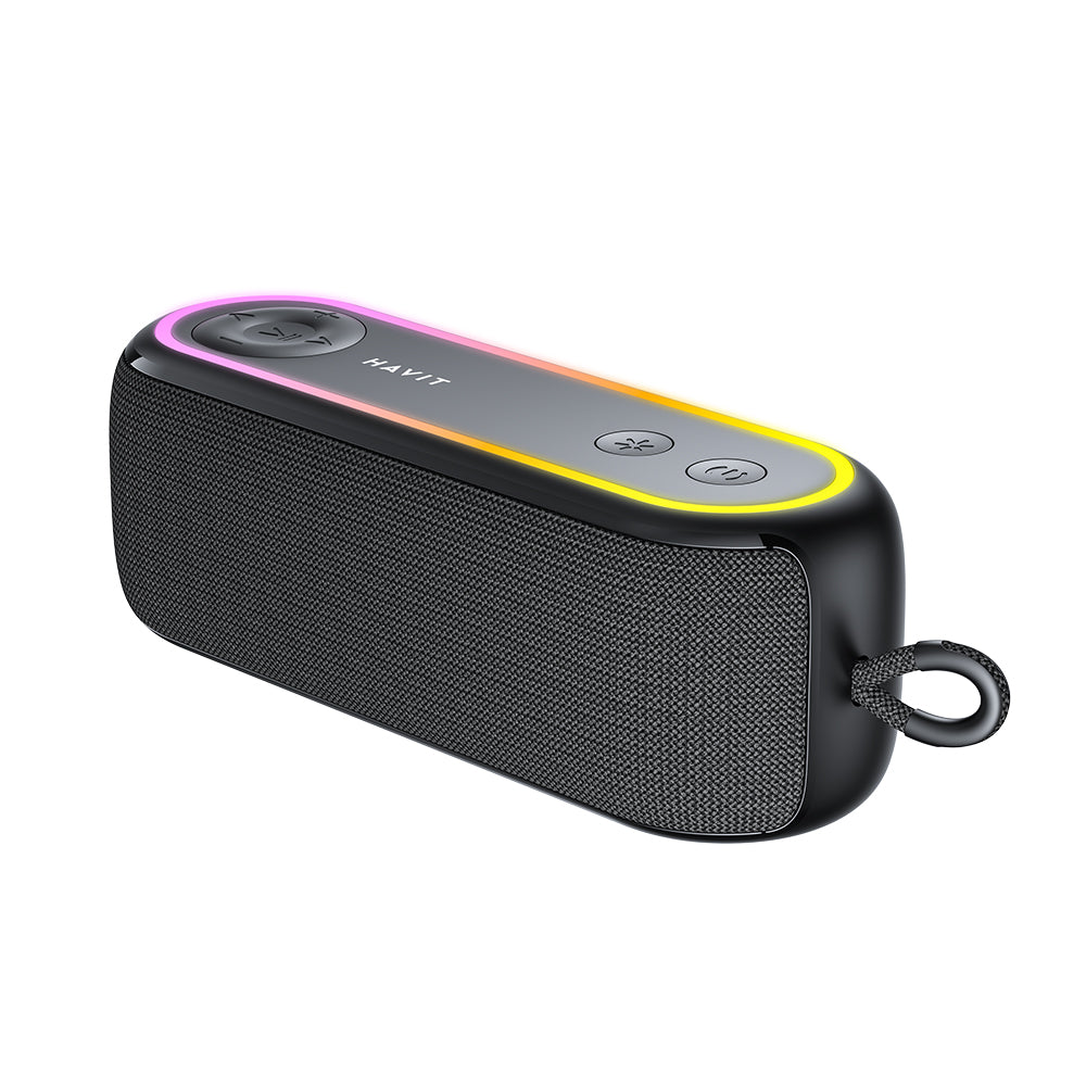 Coluna Portátil Bluetooth HAVIT SK810BT, 7W, RGB, à Prova de Água, Preta