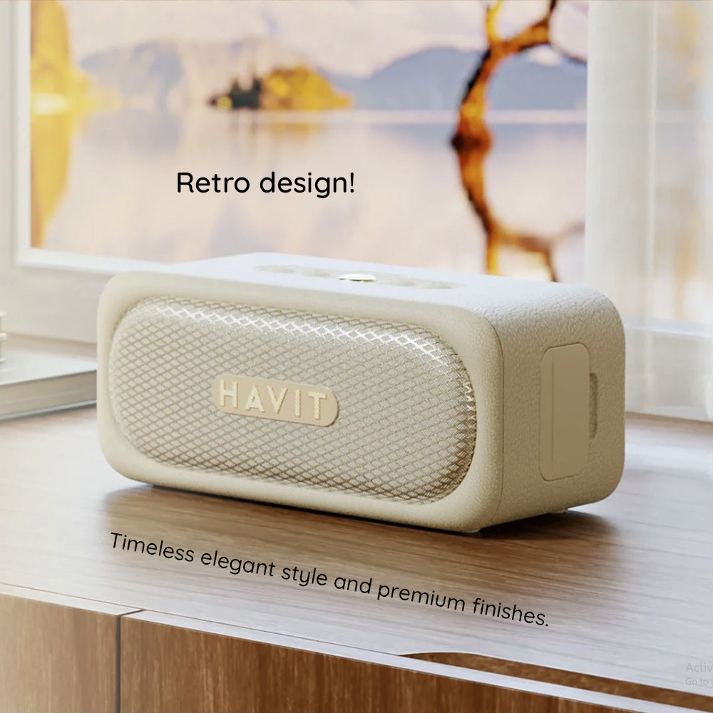 Coluna Bluetooth HAVIT SK905BT, 20W, à prova de água, Bege