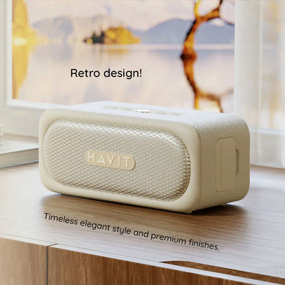Coluna Bluetooth HAVIT SK905BT, 20W, à prova de água, Bege