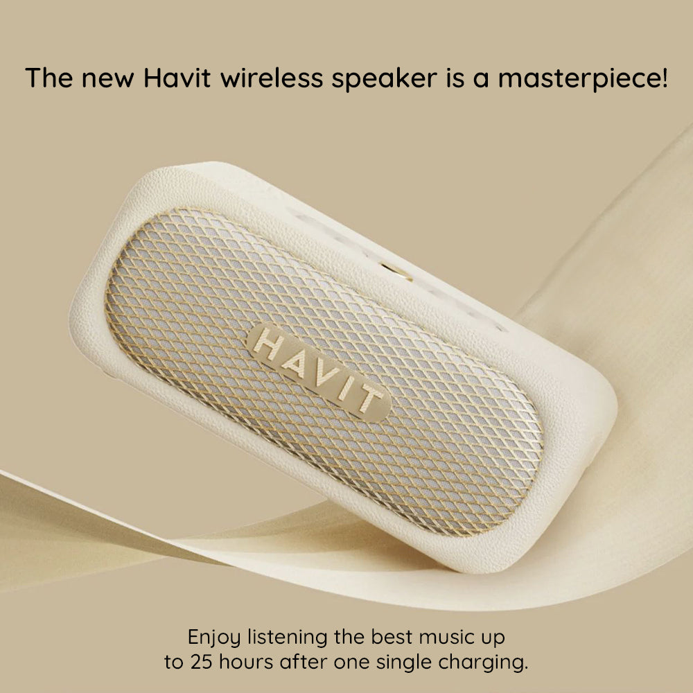 Coluna Bluetooth HAVIT SK905BT, 20W, à prova de água, Bege