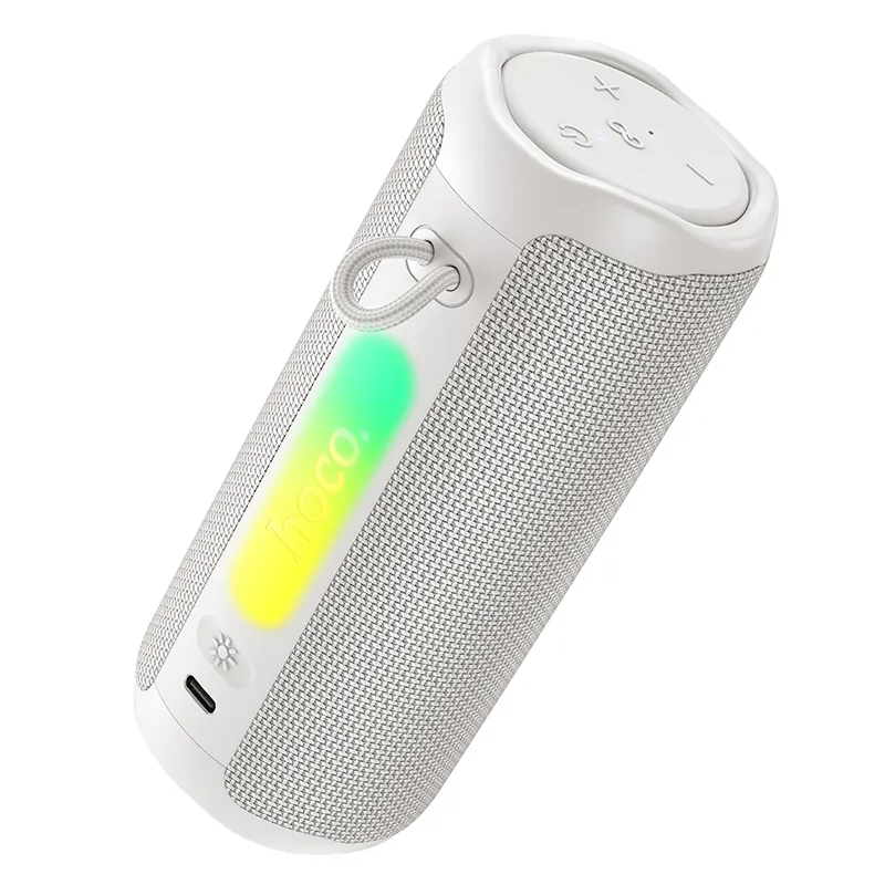 Coluna Portátil Bluetooth HOCO HC50, 8W, TWS, RGB, à prova de água, Branca