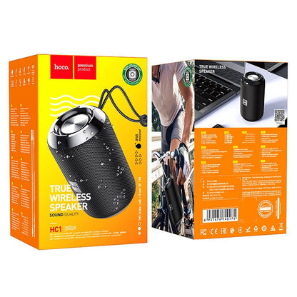 Coluna Portátil Bluetooth HOCO HC1, 5W, TWS, à Prova de Água, Preta