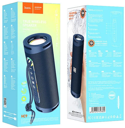 Coluna Portátil Bluetooth HOCO HC9 Dazzling Pulse Sports, 10W, TWS, RGB, Azul