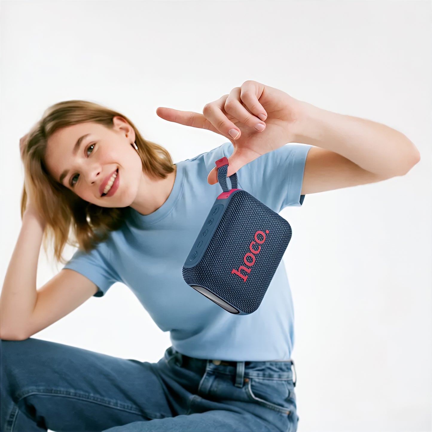 Coluna Portátil Bluetooth HOCO HC31, 10W, TWS, RGB, à prova de água, Azul-marinho