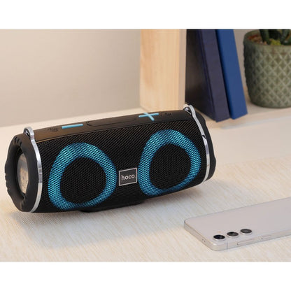 Coluna Portátil Bluetooth HOCO HC12, 10W, RGB, à Prova de Água, Preta