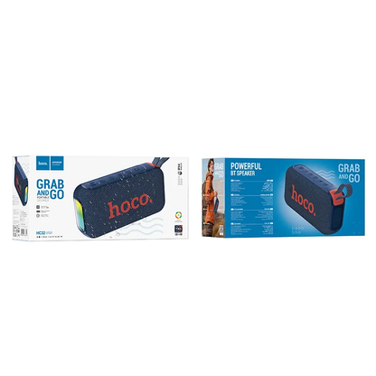 Coluna Portátil Bluetooth HOCO HC32, 2 x 10W, TWS, RGB, Azul Marinho