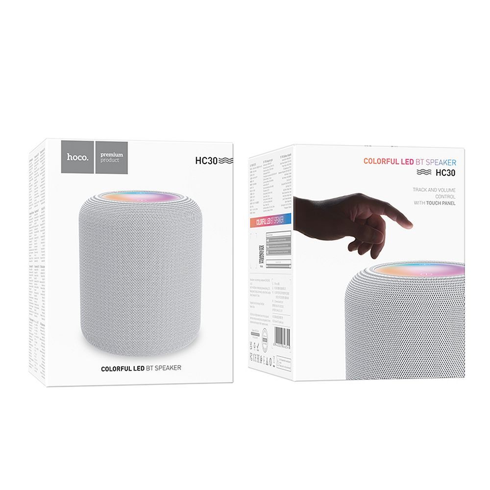 Coluna Portátil Bluetooth HOCO HC30, 5W, TWS, RGB, Cinzento
